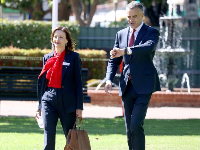 ADELAIDE, AUSTRALIA - NewsWire Photos 22nd, March, 2024: Premier Peter Malinauskas and Labor Candidate for Dunstan Cressida O'Hanlon media conference ahead of tomorrow's by-election in Norwood.  Picture: NCA NewsWire / Kelly Barnes