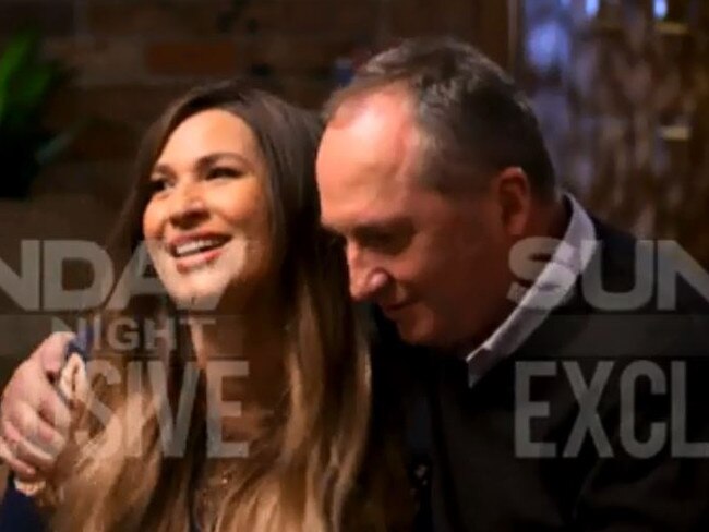 Preview screen grabs of Channel 7's Sunday Night interview with Barnaby Joyce and Vikki Campion. MUST CREDIT: Channel 7