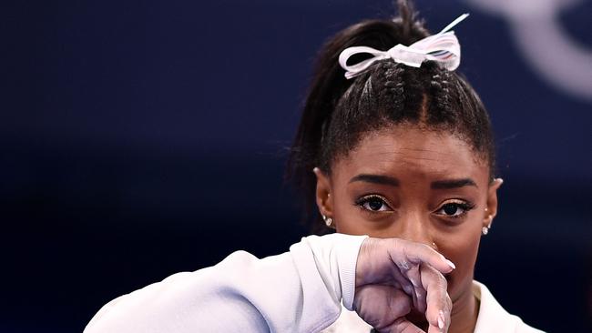 Simone Biles withdrew from the Olympics all-round gymnastics. Picture: Loic Venance/AFP