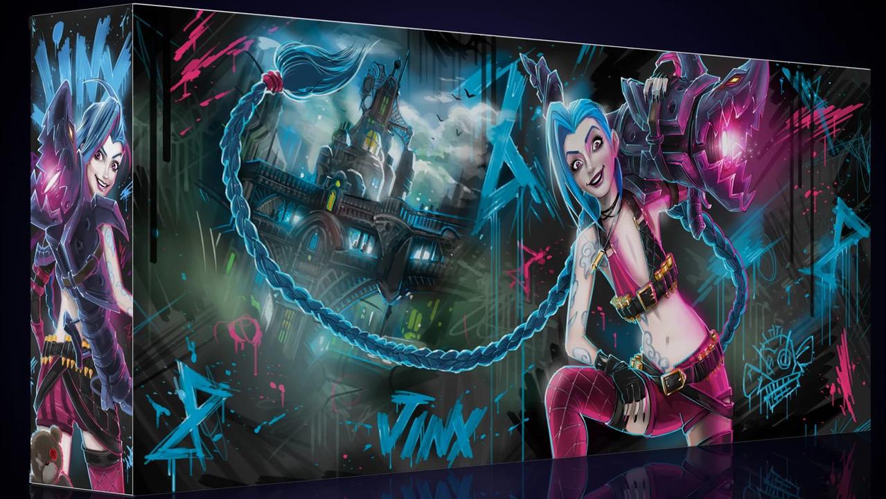 Even the box the toy gun comes in is premium, featuring unique artwork of Jinx and her signature weapon. Picture: Hasbro