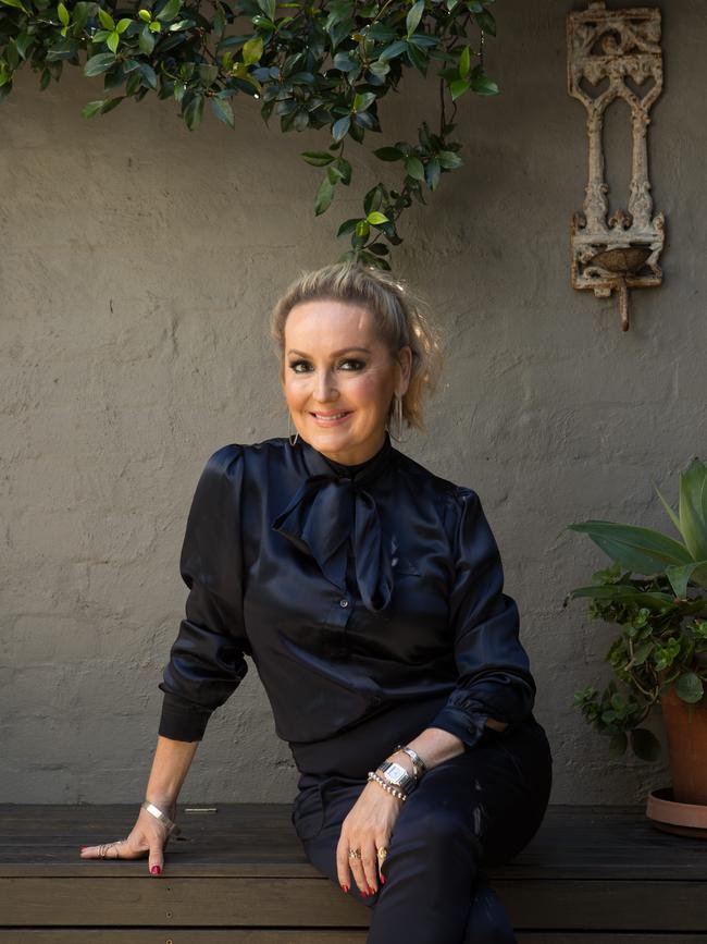 Journalist Melissa Hoyer at her home in Paddington, Sydney. Melissa is a member of several digital groups set up to battle loneliness and isolation during the Covid-19 pandemic. Picture: Julian Andrews.