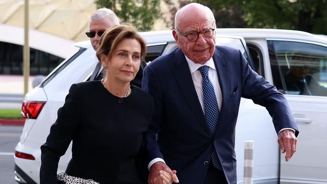 Rupert Murdoch and wife Elena Zhukova arrive at court in Reno, Nevada. Picture: Supplied