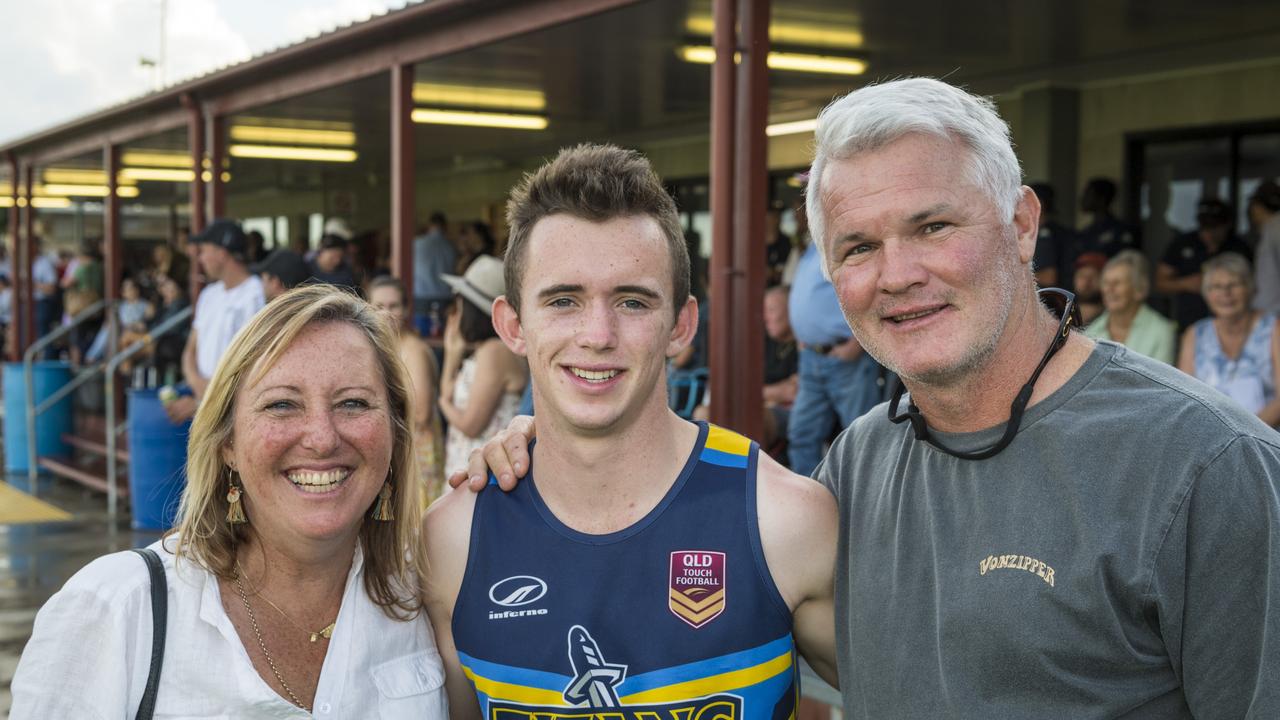 Belinda and Ian Skinner watching son Bailey Skinner run in the under-18 event on 2021 Postle Gift Raceday at Club Pittsworth, Saturday, October 30, 2021. Picture: Kevin Farmer