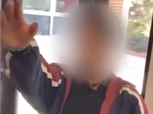 Footage shows a Mentone Girls’ Secondary College student performing a Nazi salute on school grounds.