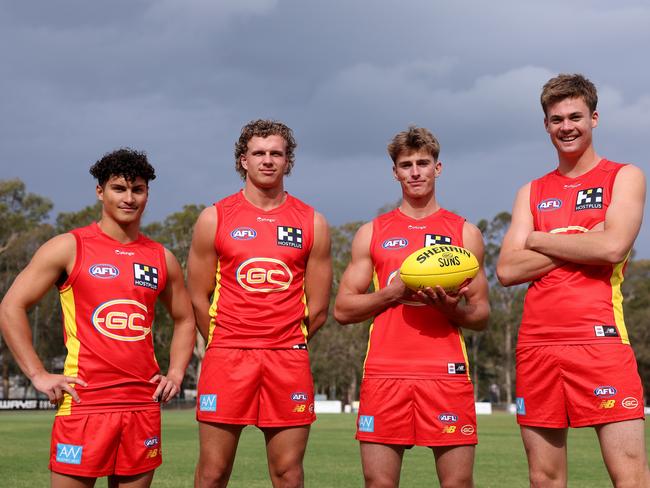 Gold Coast’s star academy quartet from last year’s draft. Picture: Chris Hyde/Getty Images