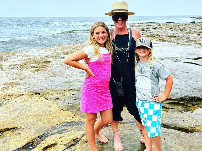 Pink and kids Willow and Jameson spent the day at Bondi. Picture: Instagram