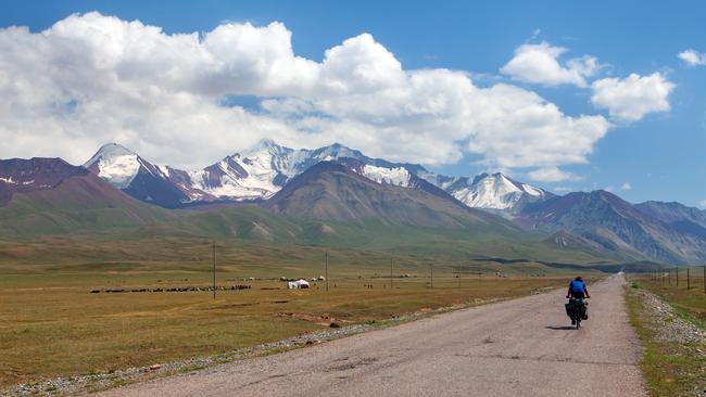 The Pamir Highway reaches an altitude of 4655m.