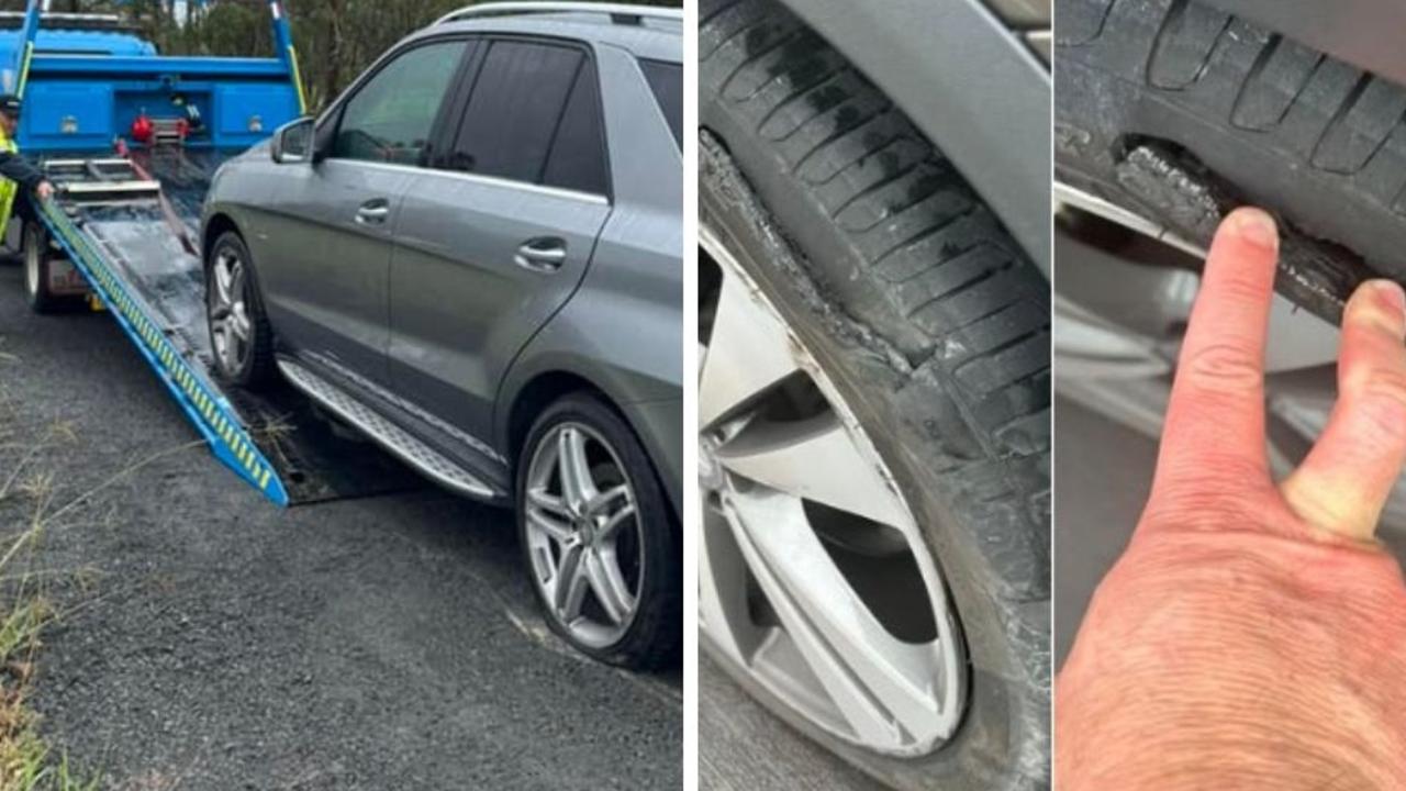 Drivers have unleashed on social media over the condition of the Bruce Highway north of Gympie after days of heavy rain opened tyre-busting holes along a major part of the stateâ&#128;&#153;s main road.