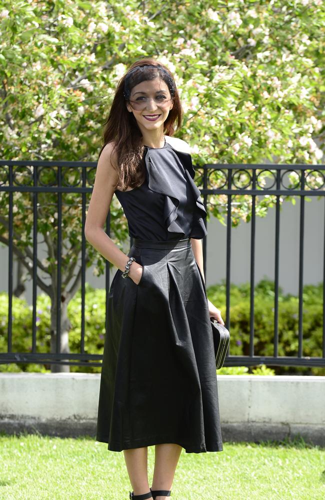 Kathryn Dever at Flemington Racecourse on Derby Day 2014. Picture: Stephen Harman