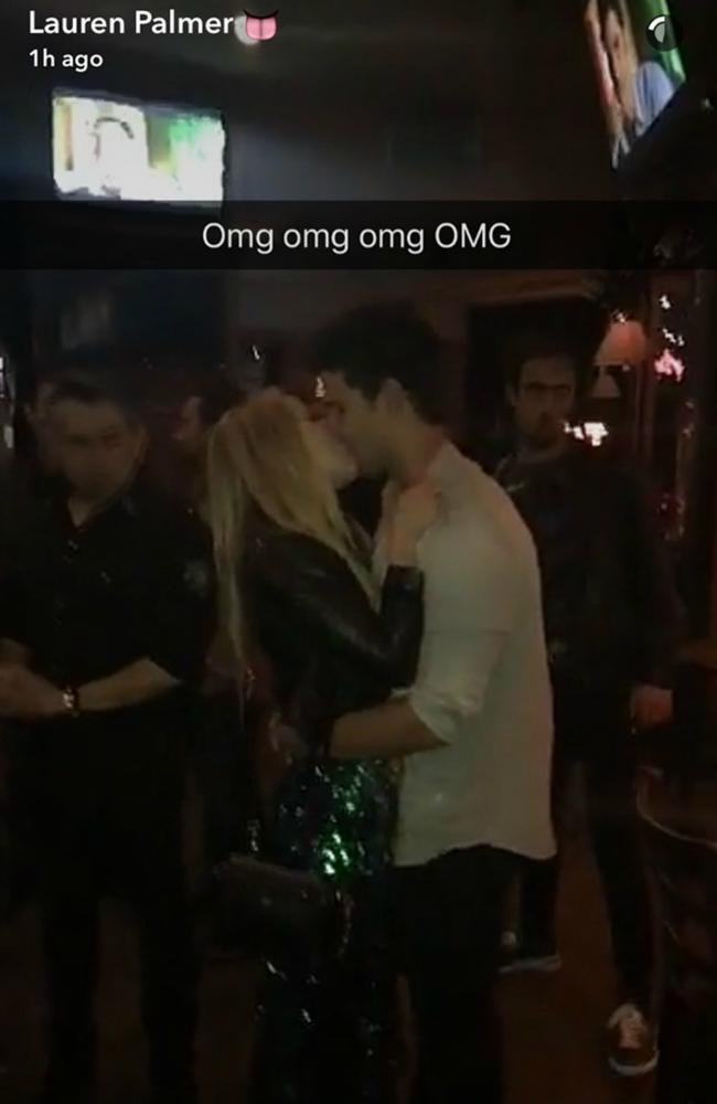 Busted! Taylor Lautner and Billie Lourd kissing at The Nice Guy in West Hollywood.