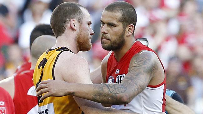 Lance Franklin is looking forward to catching up with his old mate Jarryd Roughead. Picture: David Caird.