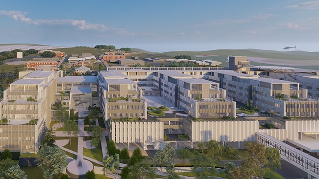 Artist impressions of the new Toowoomba Hospital at the site of the old Baillie Henderson Hospital site. Photo: Supplied.