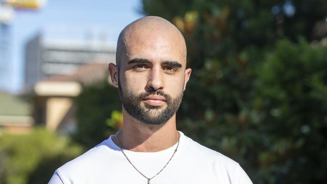 Anthony Pinna outside his Liverpool apartment block on Monday. Pinna was charged with rioting, assaulting a police officer and various Covid and drug offences in August. Picture: Liam Mendes