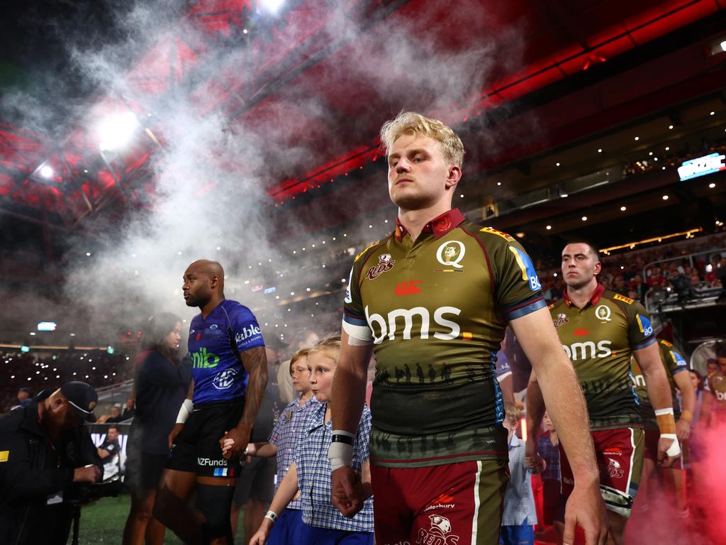 Tom Lynagh walks out for the Reds. Picture: Getty Images