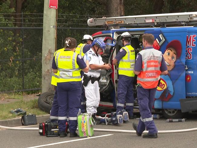 The scene of the crash on Botany Road in Matraville. Picture: TNV