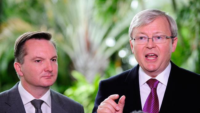 Former Prime Minister Kevin Rudd and former Immigration Minister Chris Bowen were in power when mistakes were made that can’t be repeated. Picture: Leigh Turner/Getty 