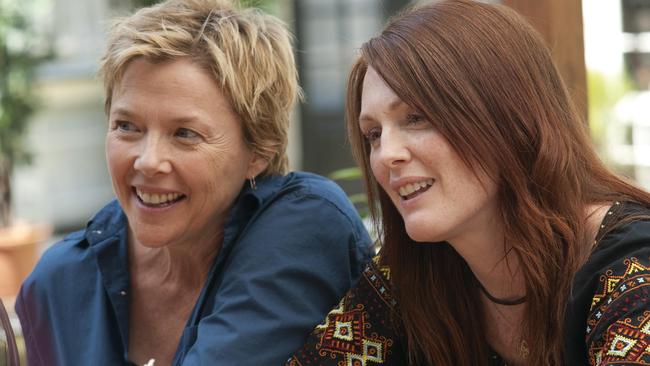 Annette Bening and Julianne Moore in The Kids Are All Right, a modern comedy about acceptance.