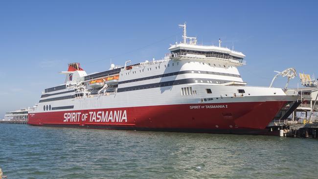 The Spirit of Tasmania I docked in Port Melbourne.