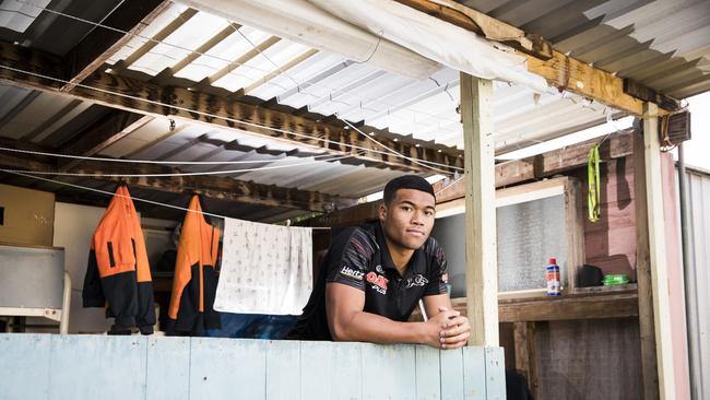 Penrith Panthers player Brian To'o at his family home in Whalan. Picture: Dylan Robinson