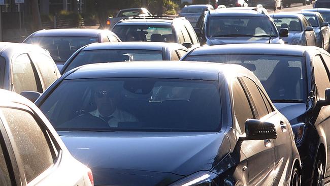 Peak hour on Fullarton Rd, looking east towards the Greenhill Rd intersection. Picture: Keryn Stevens