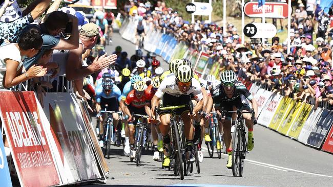 The 2018 Stirling stage of the Tour Down Under drew an estimated 107,000 fans. Picture: Sarah Reed