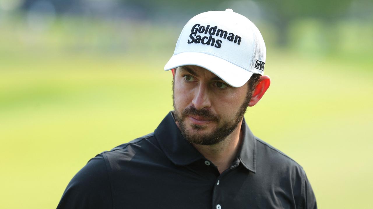 ROCHESTER, NEW YORK - MAY 21: Patrick Cantlay of the United States looks on from the 18th green during the final round of the 2023 PGA Championship at Oak Hill Country Club on May 21, 2023 in Rochester, New York. Kevin C. Cox/Getty Images/AFP (Photo by Kevin C. Cox / GETTY IMAGES NORTH AMERICA / Getty Images via AFP)
