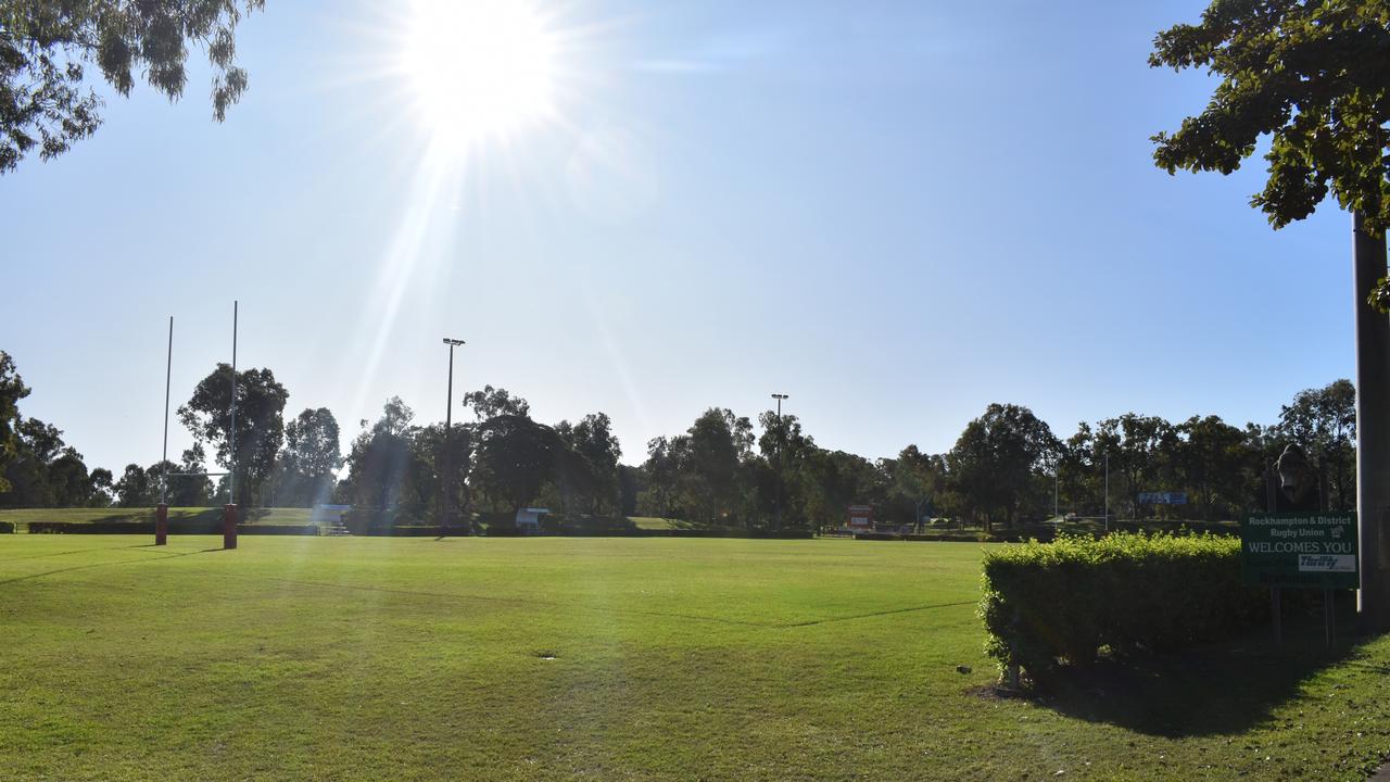 The football field at the Rockhampton Grammar School’s Rugby Park.