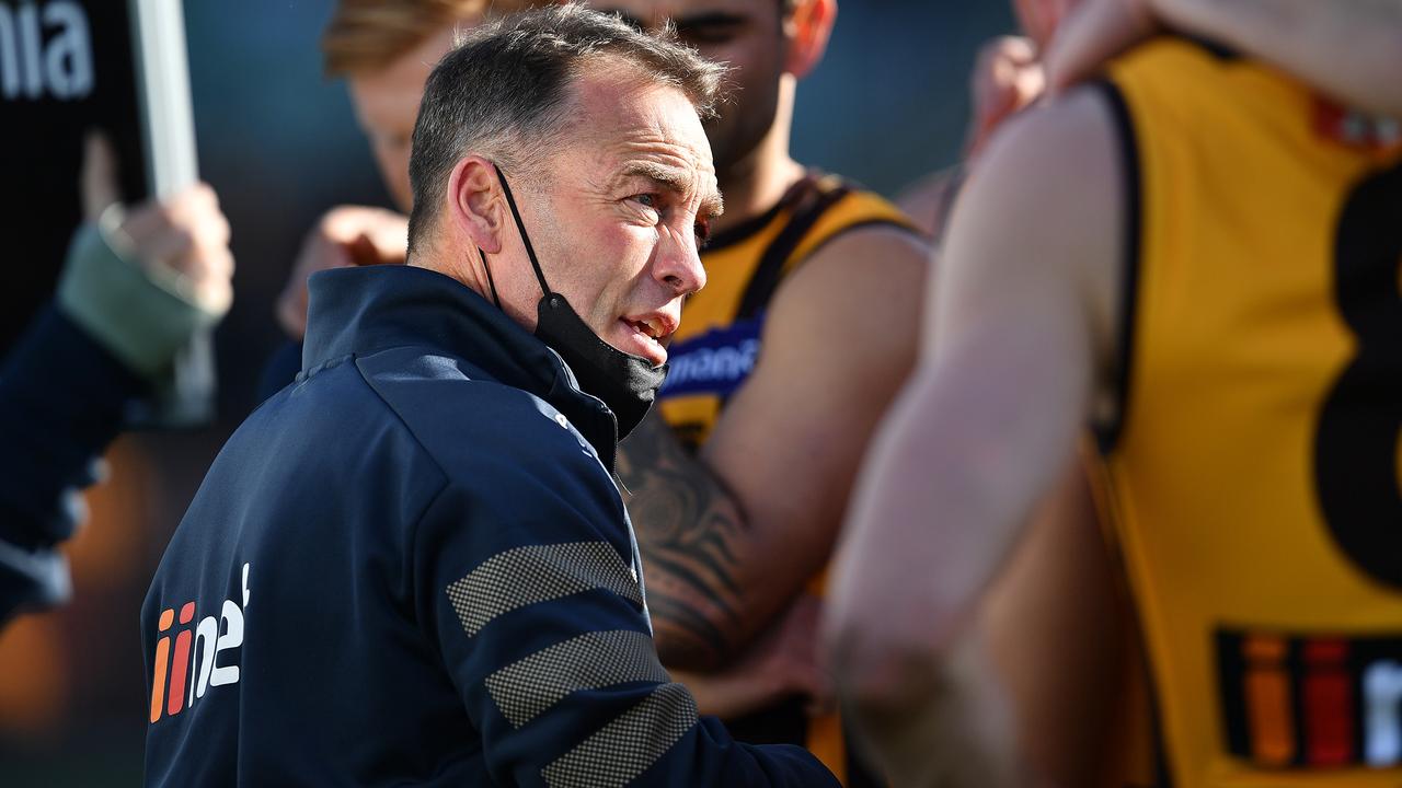 Alastair Clarkson’s time at Hawthorn is winding down. Picture: Steve Bell/AFL Photos/via Getty Images