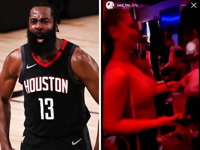 James Harden was revolting against his own team and spotted by fans in Las Vegas venues. Photo: Getty, Instagram.