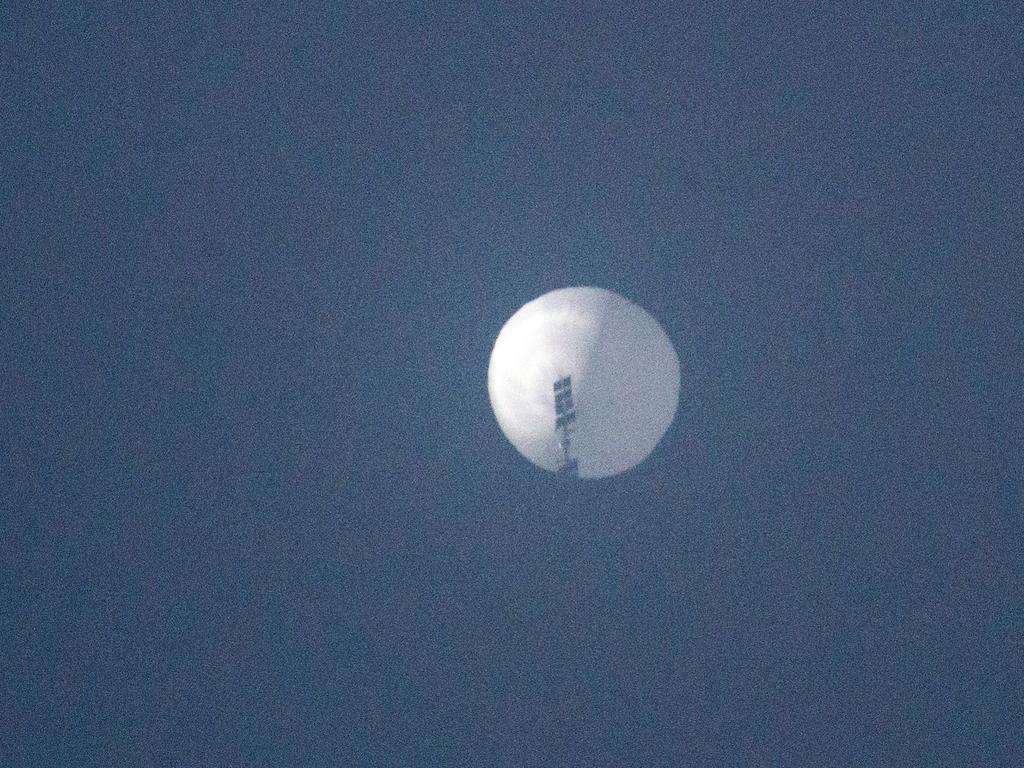 A suspected Chinese spy balloon in the sky over Billings, Montana. in February last year. Picture: AFP