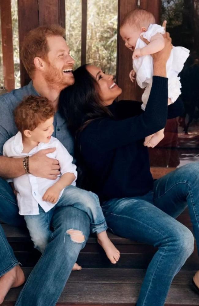 Harry and Meghan with their two kids. Picture: Alexi Lubomirski/Handout/The Duke and Duchess of Sussex