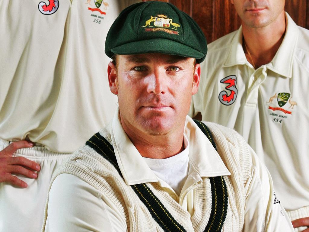 Shane Warne in his Baggy Green before his final Test for Australia. Picture: Phil Hillyard