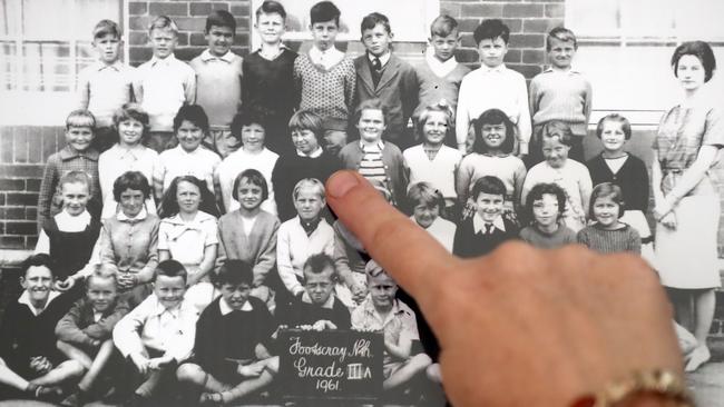 Janette Rose in her 1961 Footscray North Primary class picture. Picture: Alex Coppel