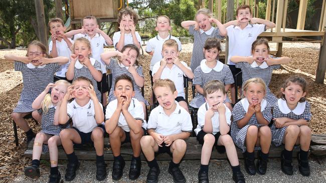 St Thomas Primary School Prep Fiona Back row L-R: Joshua Dunn, Mason Allen, Darcy Brooks, Harry Johnson, Charlotte Jones, Archer Nevett. Middle row: Lara-Jade Wheadon, Olivia Marshall, Harper Templeton, Hardy Hill, Harper Alard, Adeline Pigdon. Front row: Maya Love, Ted Davis, Issac Barbieri, Noah Terry, George Hope, Frankie Pigott, Andie Jull.