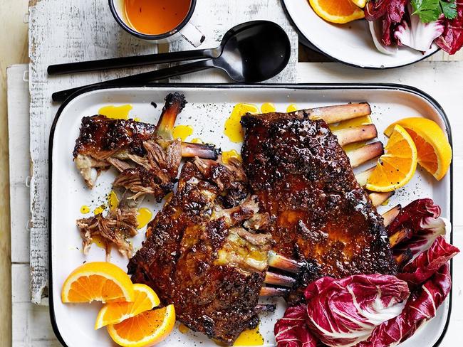 Orange-glazed lamb.