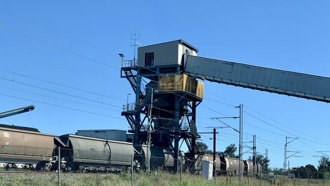 Coal loading onto an Aurizon train near Blackwater in Central Queensland. Picture: Rae Wilson