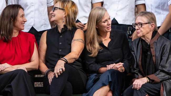 (L-R): Vogue editor in chief Edwina McCann. (panelist) Chef Christine Manfield (panelist). Caroline Overington (moderator). Justice Carolyn Simpson, (panelist). Picture: Julian Andrews.