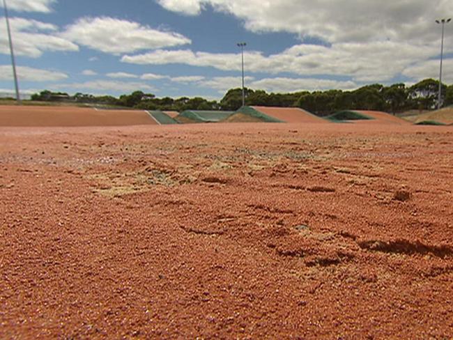 Less than two weeks after hosting its first major event, a $6 million O’Hallloran Hill BMX Sam Willoughby facility hailed as ‘world-class’ has been abandoned by riders, looking worse for wear. Picture: 7 NEWS