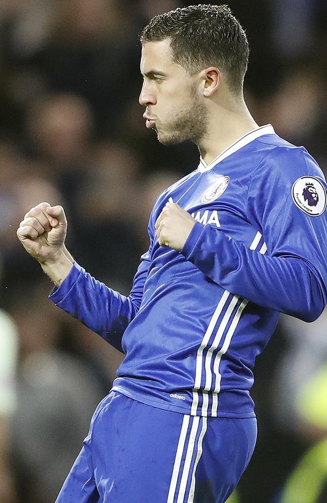 Chelsea's Eden Hazard celebrates.