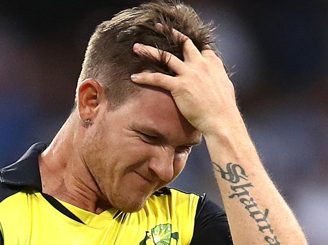 SYDNEY, AUSTRALIA - NOVEMBER 25: D'Arcy Short of Australia looks dejected after being dismissed by Krunal Pandya of india during the International Twenty20 match between Australia and India at Sydney Cricket Ground on November 25, 2018 in Sydney, Australia. (Photo by Ryan Pierse/Getty Images)