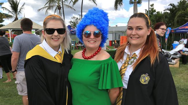 L-R Chelsea Relton, Kwinn Ryan and Danielle Hurst at CapriCon.Photo Liam Fahey / Morning Bulletin