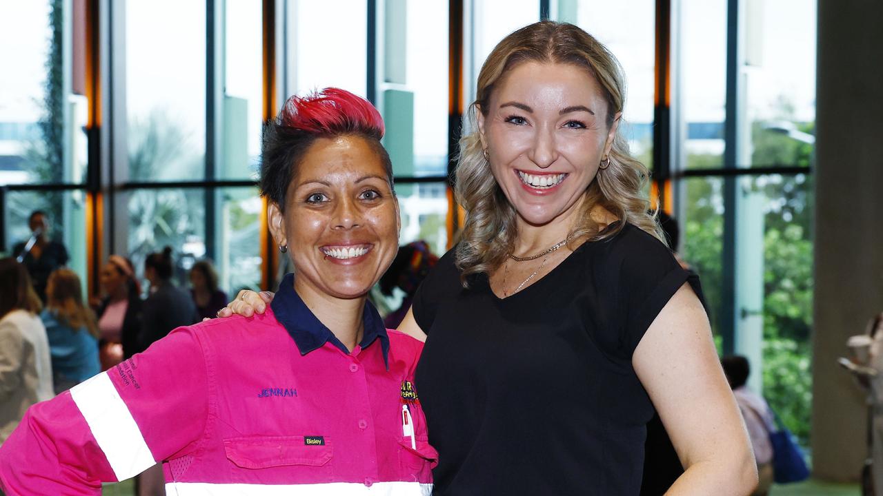 Jennah Halley and Gina Hogan at the Cairns Regional Council's International Women's Day 2024 awards, held at the Cairns Convention Centre. Picture: Brendan Radke