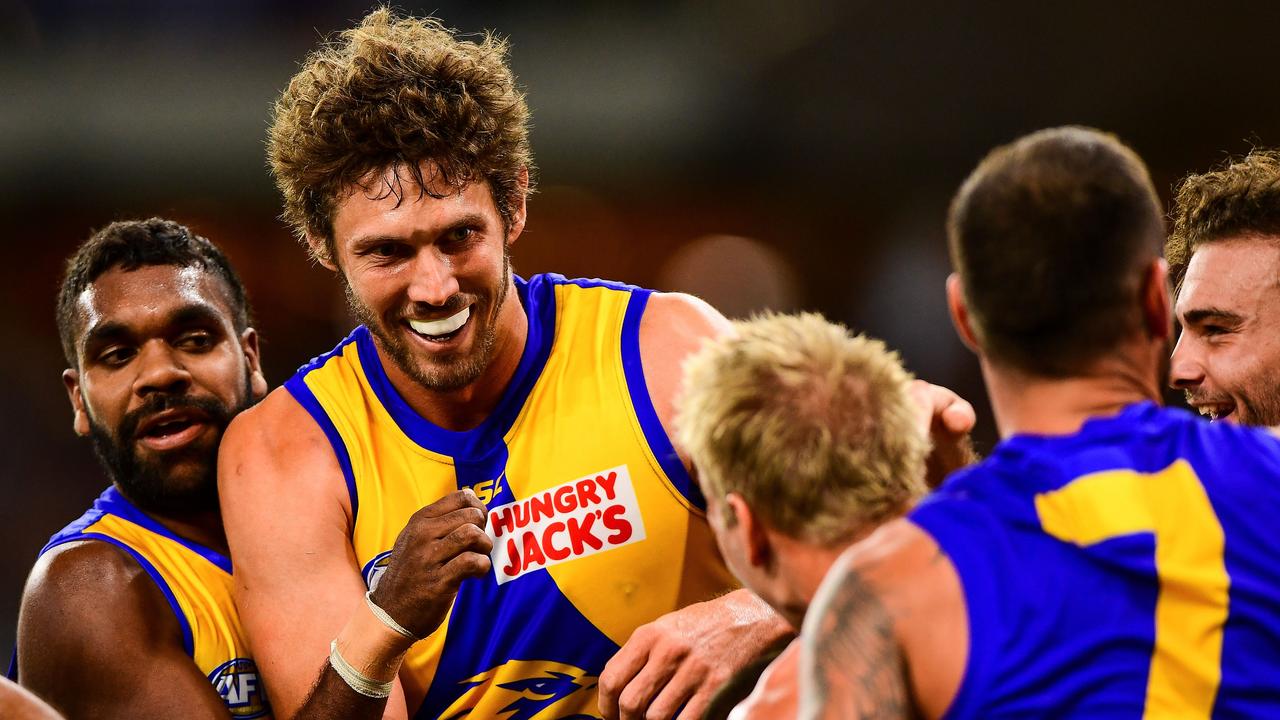 No wonder Tom Hickey is smiling as he bounced back from a Round 1 shocker in the best way possible. Picture: AFL Media/Getty Images