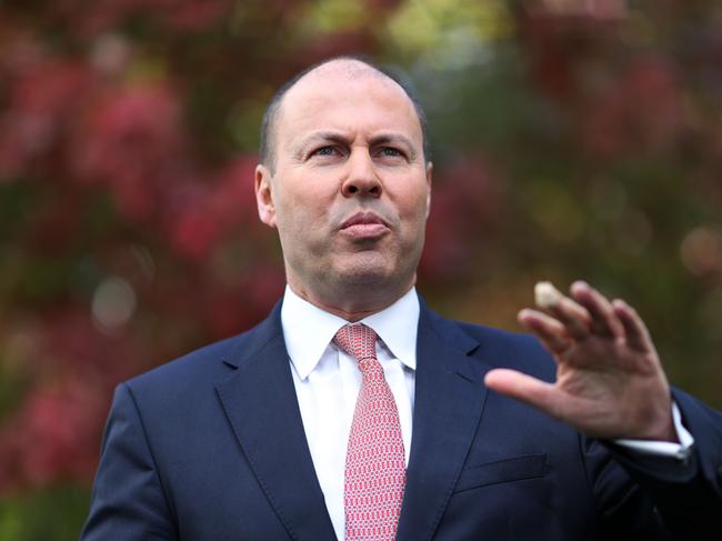 CANBERRA, AUSTRALIA - APRIL, 15, 2021: The Treasurer Josh Frydenberg, during a press conference in Parliament House Canberra. Picture: Gary Ramage