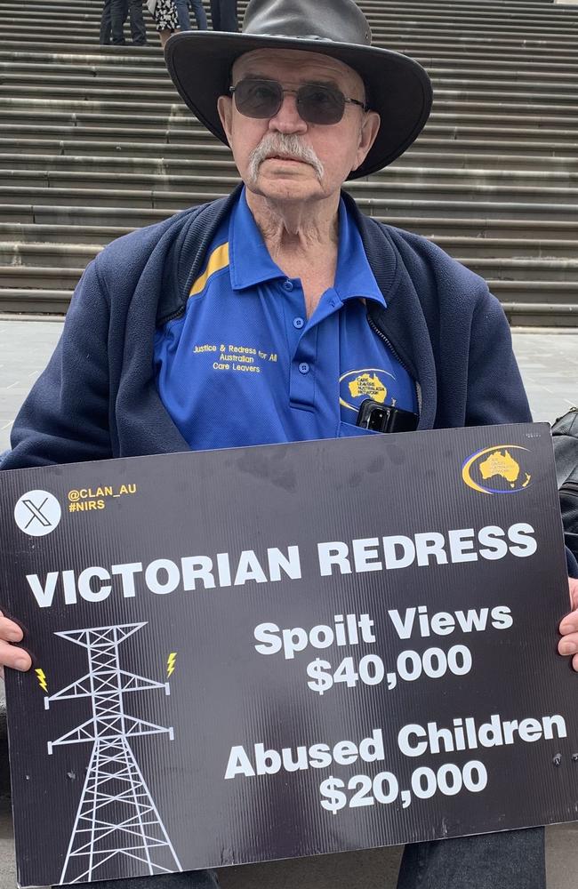 Geelong's Terry Helman at the protest on the steps of state parliament this week. Picture: Supplied