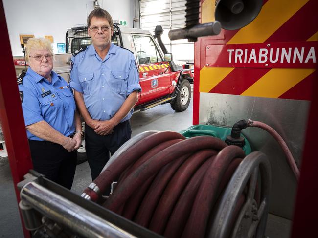 Triabunna TFS volunteers, Brigade Chief John Ashlin and Community Engagement Officer Clare Sullivan. Picture: Chris Kidd