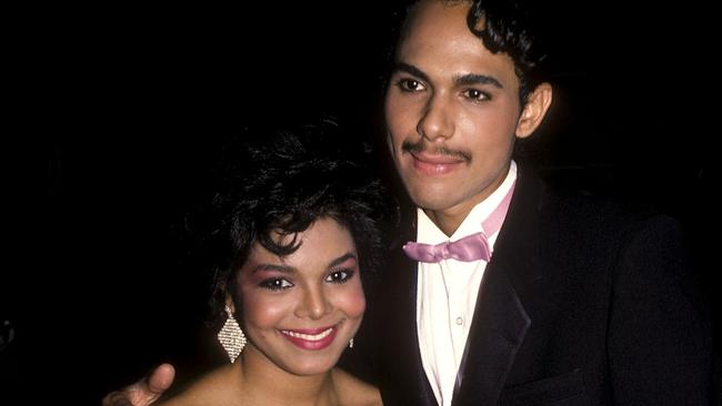 Jackson and husband James DeBarge in 1985. Picture: Getty