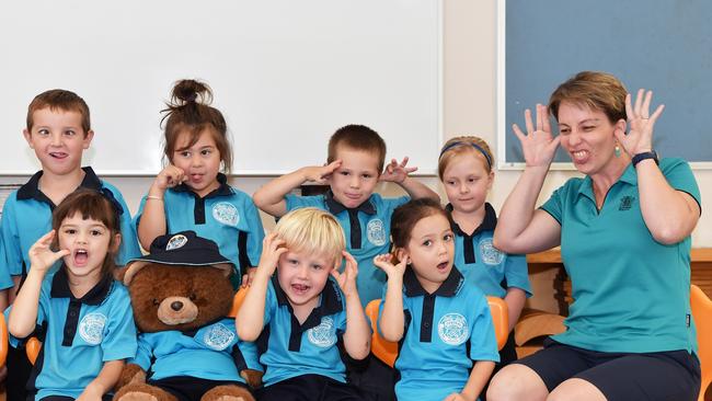 MY FIRST YEAR: Funny faces. Gympie Central Preps. Gympie. Picture: Patrick Woods.