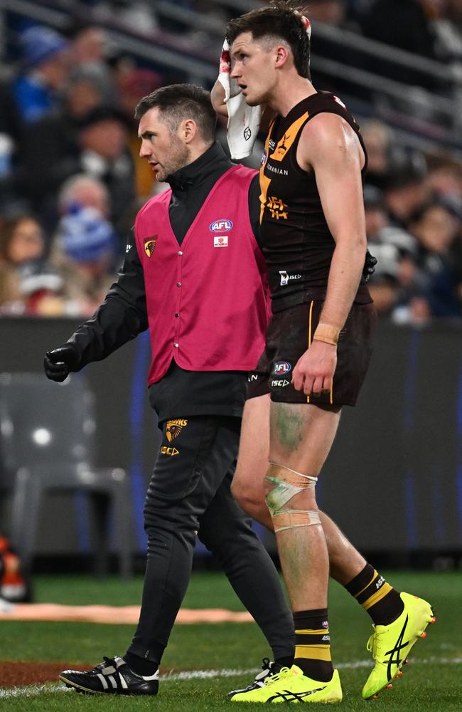 Mitch Lewis is eyeing a mid-season return from his ACL injury. Picture: Getty Images