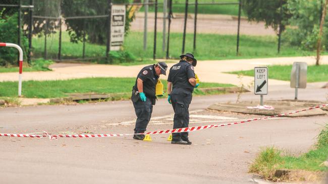 Police at the scene of the incident. Picture: Glenn Campbell